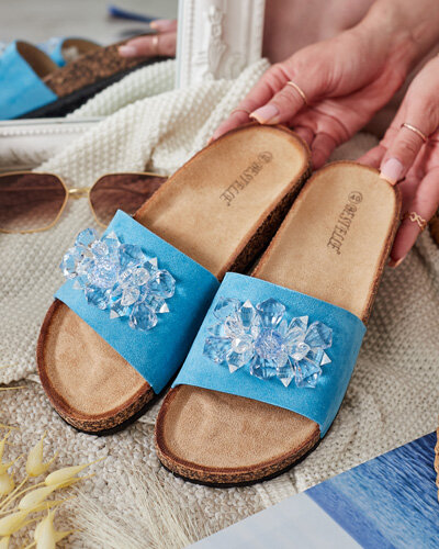 "Royalfashion" Moteriškos "Villo" šlepetės su akmenukais