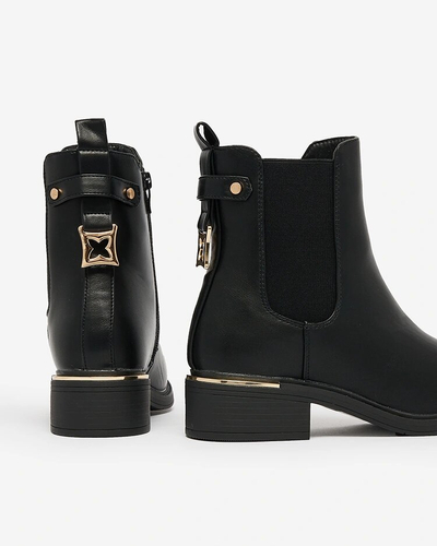 Royalfashion Черные женские сапоги a'la sztyblety из экокожи Frince