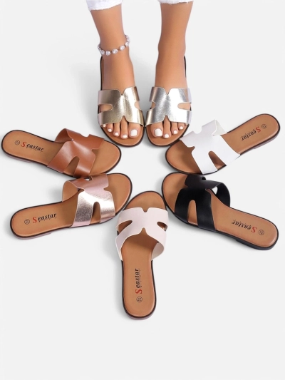 Royalfashion Женские сланцы на плоской подошве Evalios