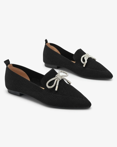 Royalfashion Черные женские балеринки из ткани Faqsa