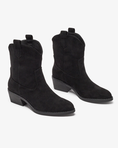 Royalfashion Черные женские утепленные ковбойские сапоги Bronco