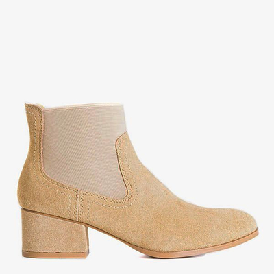 Бежевые женские замшевые ботинки Tarina