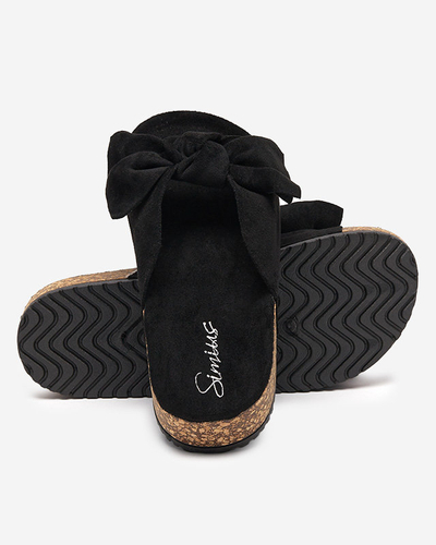 Moteriškos ekologiškos zomšos šlepetės su lankeliu juodos spalvos Dofro- Avalynė