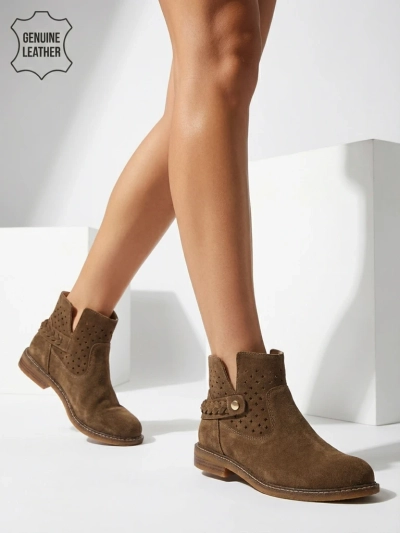 Ажурные женские ботинки из натуральной кожи Unimi