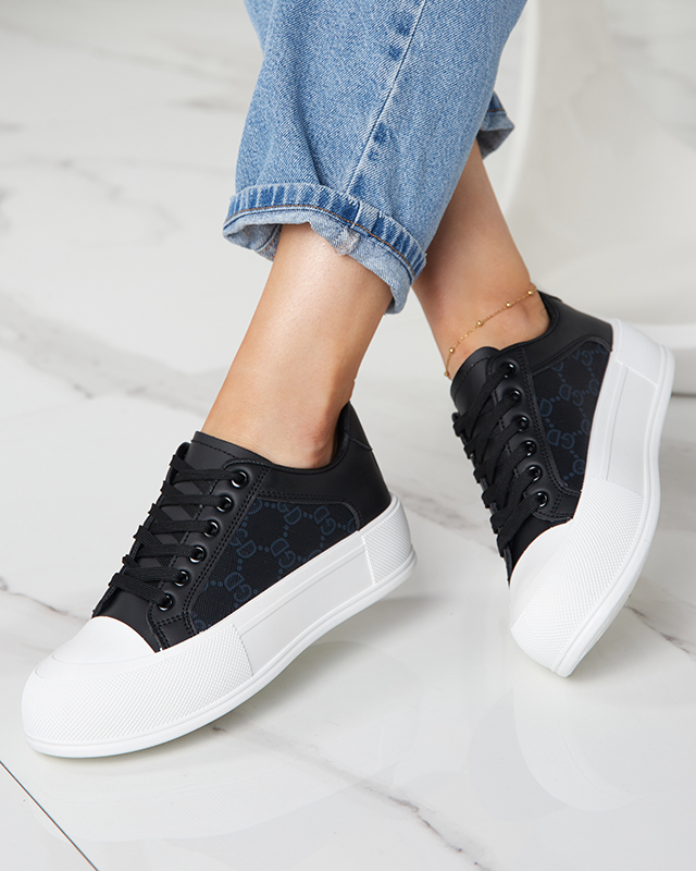 Juodi moteriški sportiniai bateliai su raštuotais Jeride įdėklais - Avalynė