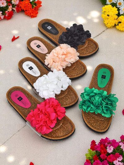 Royalfashion Klapki damskie z kwiatuszkami Flora Soft – mega słodkie!