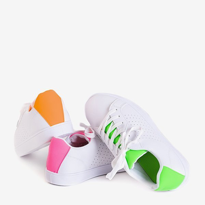 Белые женские кроссовки с розовыми вставками Xandra