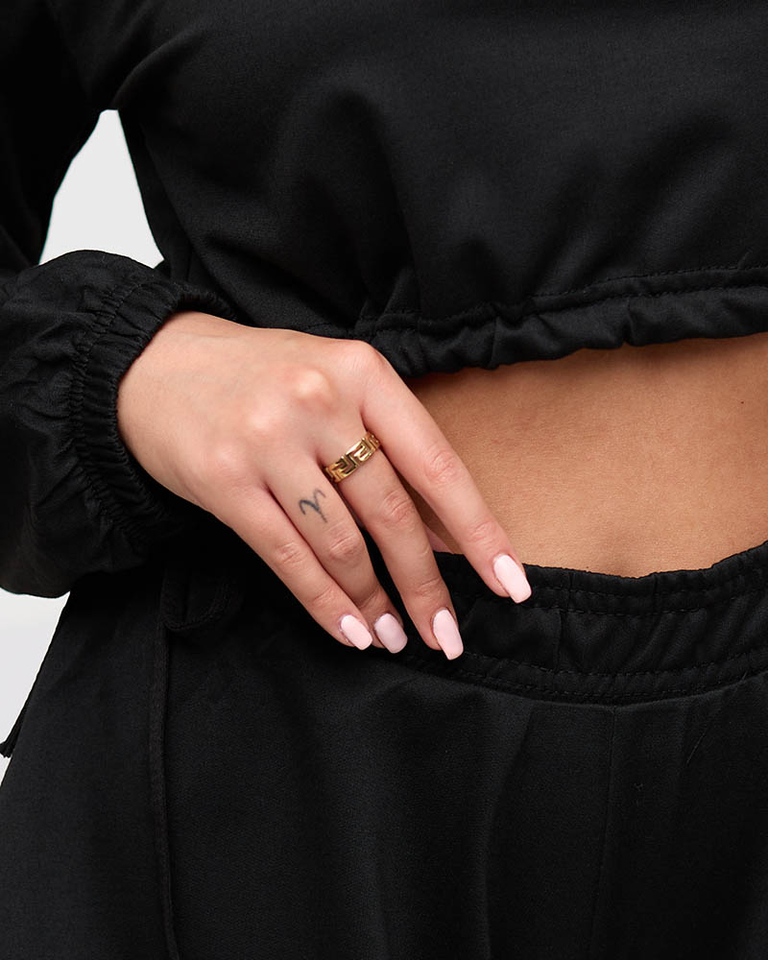 Juodas moteriškas sportinio sportinio kostiumo komplektas - Drabužiai