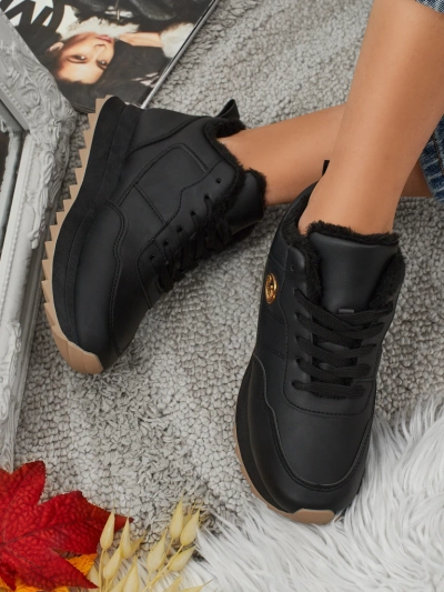 "Royalfashion" Pašiltintos moteriškos basutės su kailiu "Casot"