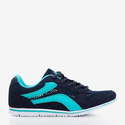 Granatowe sportowe buty damskie z niebieskimi wstawkami Kannasi - Obuwie