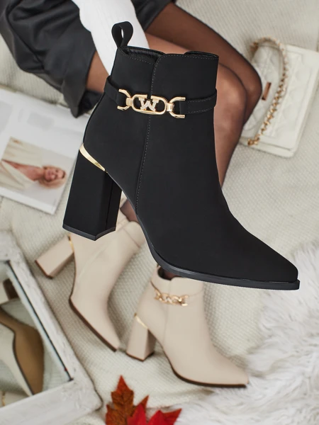 Moteriški eko zomšiniai aulinukai su storu kulnu Ostirena