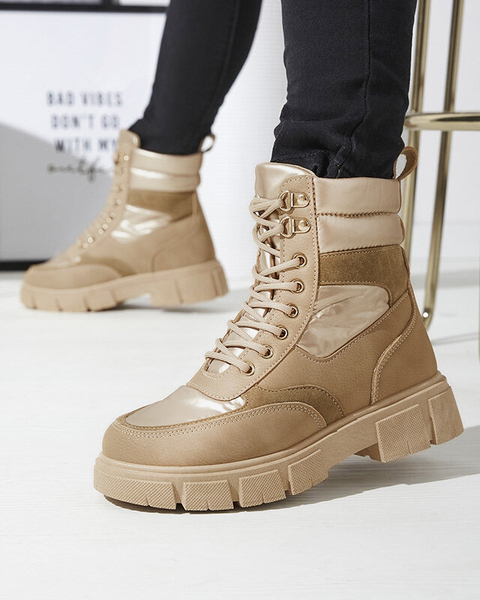 Светло-коричневые женские утепленные ботинки-трапперы Kasemi- Footwear