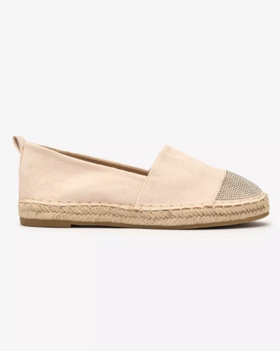 Royalfashion Smėlio spalvos moteriškos espadrilės su cirkonais Iterica