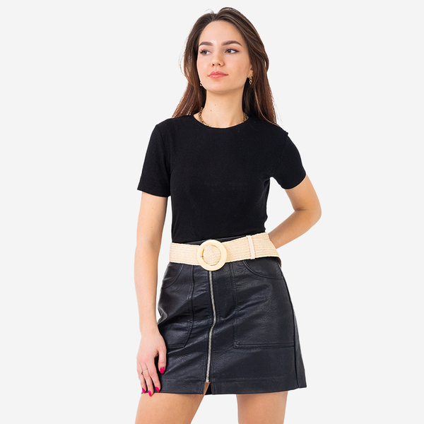 Moteriškas smėlio spalvos pintas diržas - Priedai