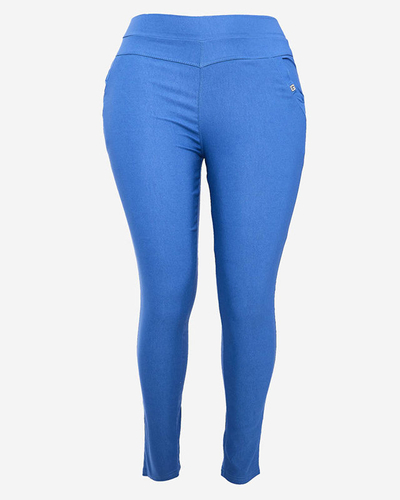 Mėlynos moteriškos teglingo kelnės PLUS SIZE- Drabužiai