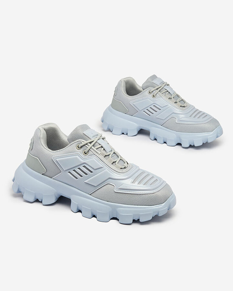 Royalfashion Серо-голубые тканевые спортивные кроссовки для мужчин Lamkim