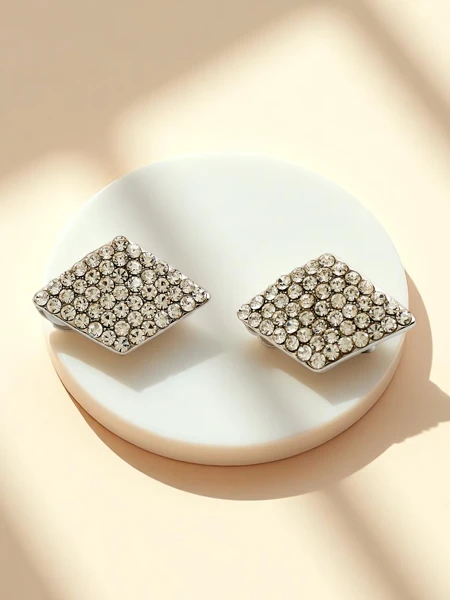 Royalfashion Moteriški auskarai su klipsu ir cirkoniais