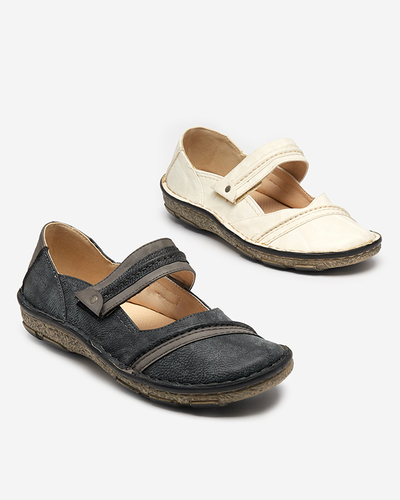 Balti moteriški batai su Velcro Elgasi- Avalynė