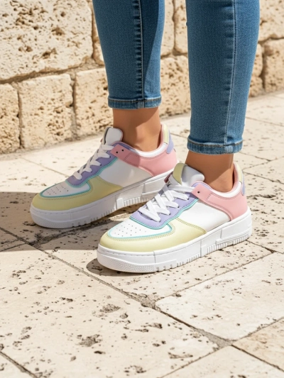 Женские кроссовки Elektra Pastello - разноцветная экокожа весна