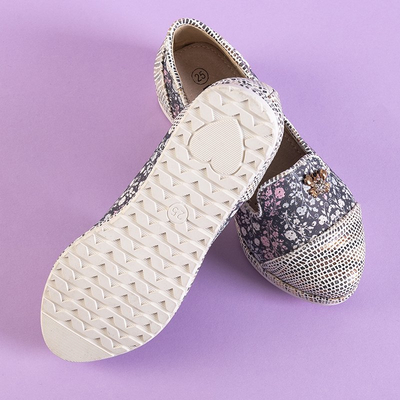 Juodi raštuoti vaikiški mokasinai Venessa - Avalynė