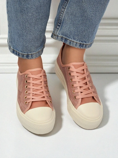 Afrodyta Rosa Women's Sneakers - Breathable Pink Fabric Shoes for Summer