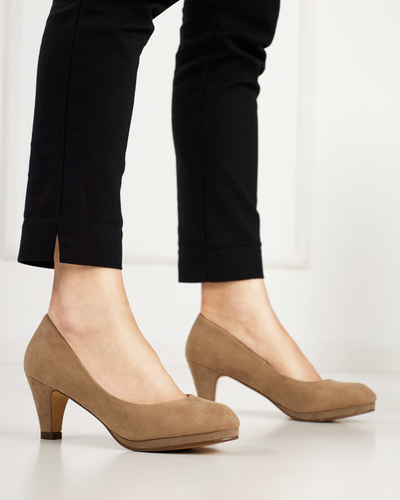 OUTLET Женские туфли-лодочки Troerqa цвета хаки на шпильке - Обувь