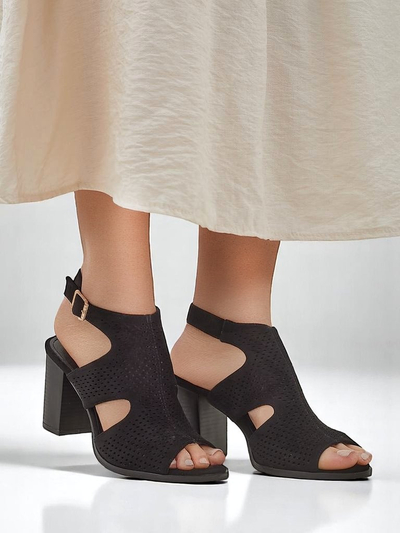 Royalfashion moteriški sandalai su išpjovomis ir blokuotu kulnu Abetle