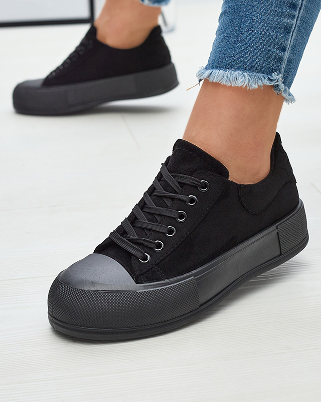 Черные женские кроссовки из эко-замши Zeobic- Footwear