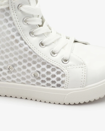 Белые кроссовки для девочек с высоким верхом Borris- Footwear