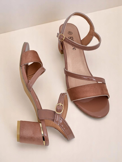 Royalfashion Women's lacquered low-heeled sandals Grace Gloss