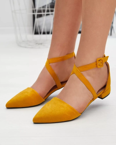 Туфли женские на плоской подошве горчичного цвета Qiumi - Shoes