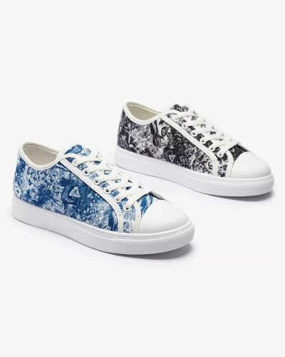 Сине-белые женские теннисные кроссовки с принтом Denoll- Footwear