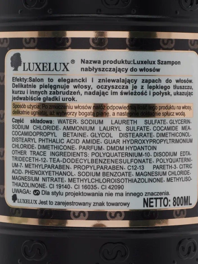 Luxelux plaukų šampūnas Auksinis klasikinis 800 ml