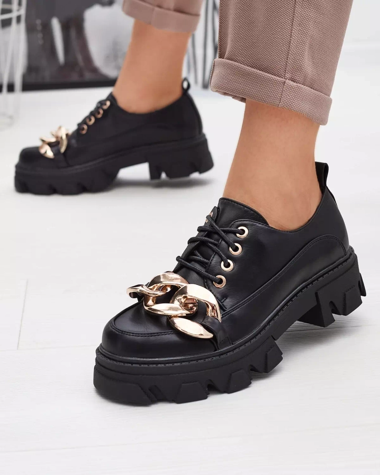 Juodi plokšti batai Eqoia - Avalynė