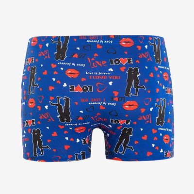 Темно-синие мужские боксеры с принтом