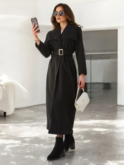 Royalfashion Женское макси-пalto с поясом