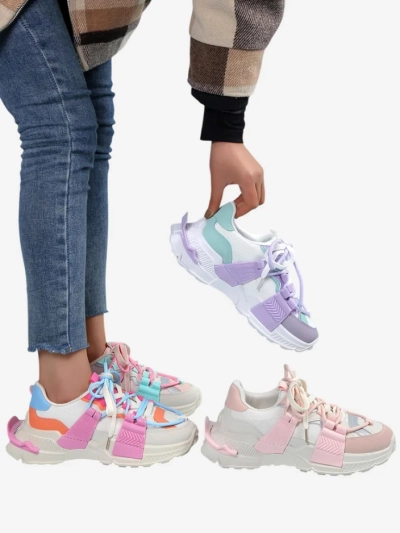 Royalfashion Moteriški sportiniai sneakersai su gumos įdėklais Bubble