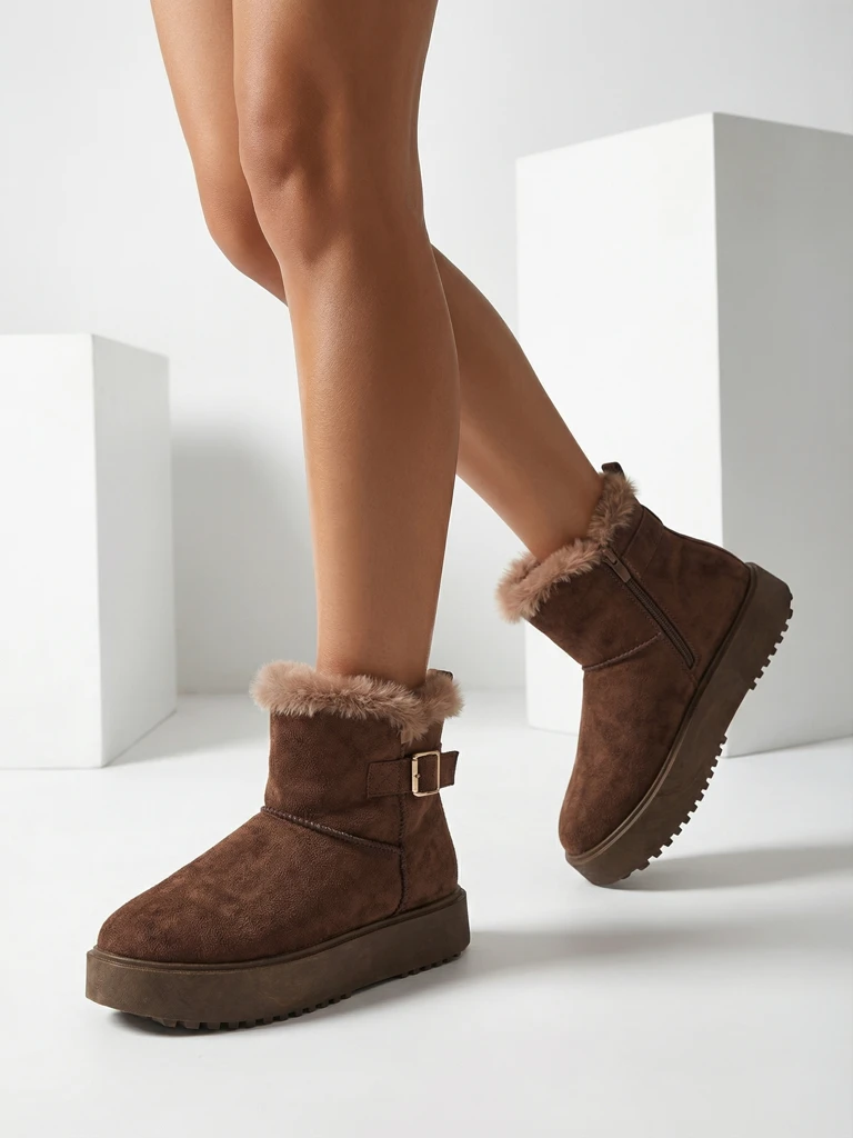 Royalfashion Krótkie buty a'la śniegowce damskie Winter Crest