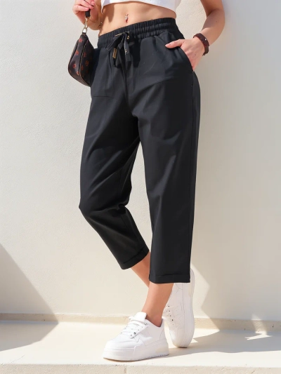 Royalfashion Простые женские тканевые брюки 7/8