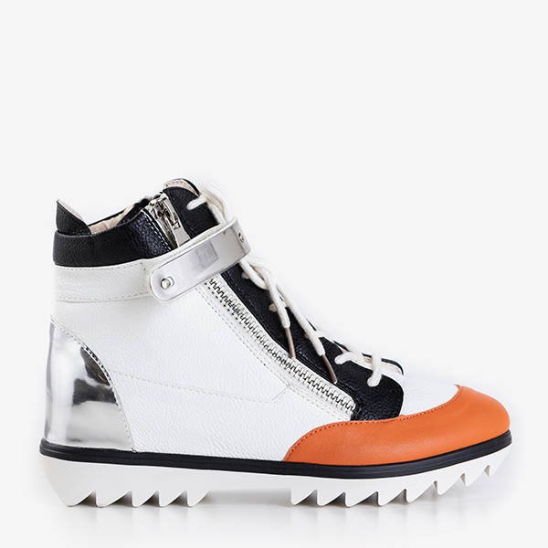 Белые спортивные ботинки с оранжевыми вставками Krillas