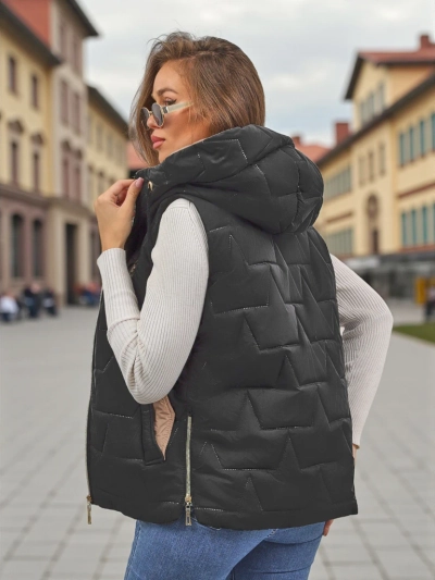 Pikowana kamizelka damska z kapturem Ash Crown - mega stylowa!