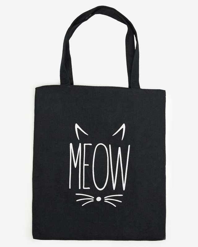 Сумка из ткани черного цвета с надписью - Аксессуары