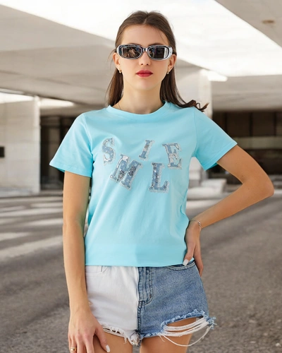 Женская хлопковая блуза Royalfashion с надписью