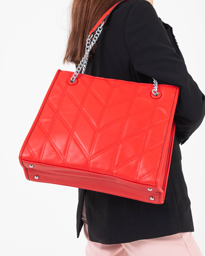 Элегантная красная сумочка с ручками-цепочками - Аксессуары