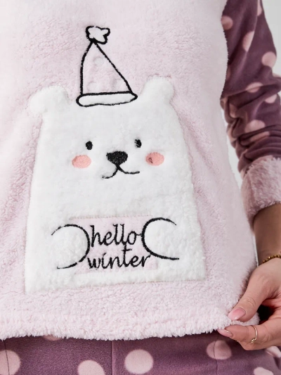 Royalfashion moterų pižama a'la fleece Hello Winter