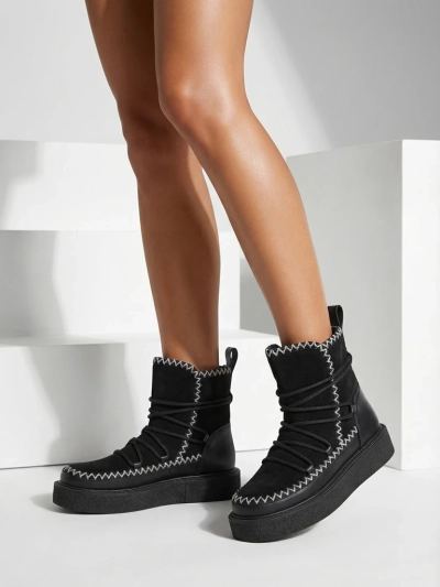 Royalfashion Moteriški aulinukai suvarstyti sniego batai Siozi