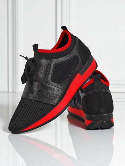 Artemida Nero Kicks: Fabric & Eco-Leather with that Red Pop