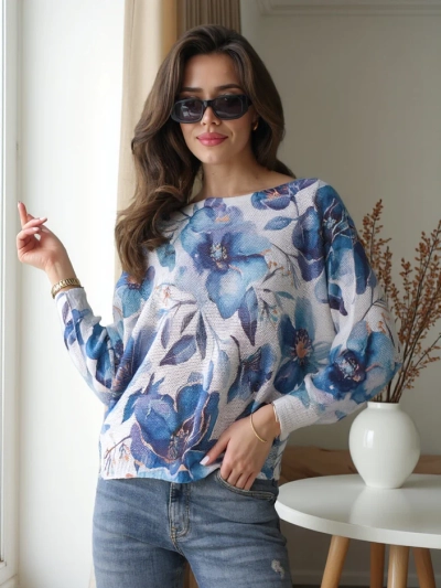 Royalfashion Тънък женски пуловер с принт