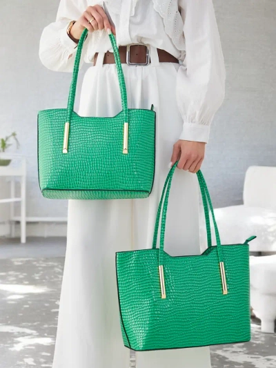 Royalfashion dvigubos lakuotos odos moteriška rankinė su įspaudu