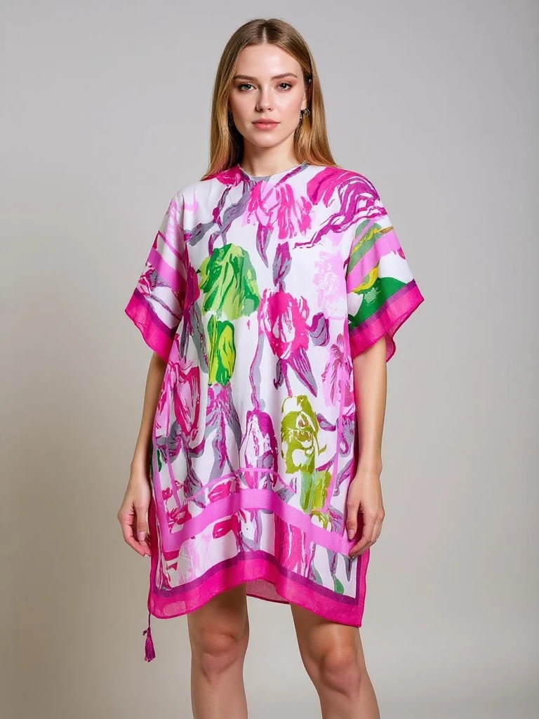 Sukienka Pareo Hera Fiore od Royalfashion – wielokolorowe, uniwersalne